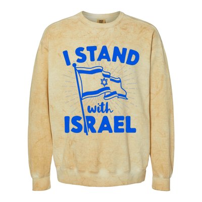 I Stand With Israel Flag Jewish Freedom Solidarity Colorblast Crewneck Sweatshirt