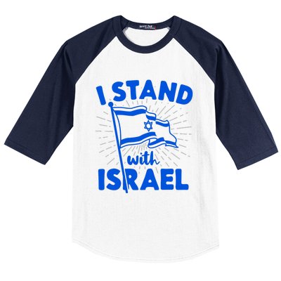 I Stand With Israel Flag Jewish Freedom Solidarity Baseball Sleeve Shirt