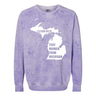 I Stand With That Woman From Michigan Colorblast Crewneck Sweatshirt