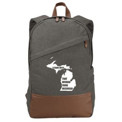 I Stand With That Woman From Michigan Cotton Canvas Backpack