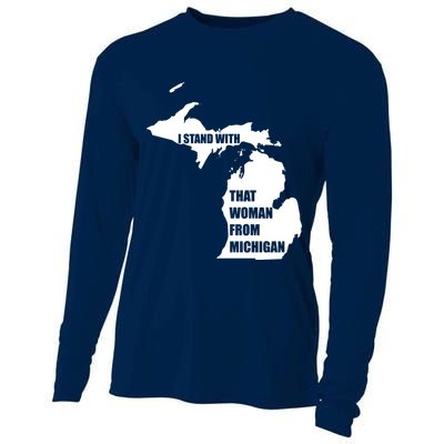 I Stand With That Woman From Michigan Cooling Performance Long Sleeve Crew
