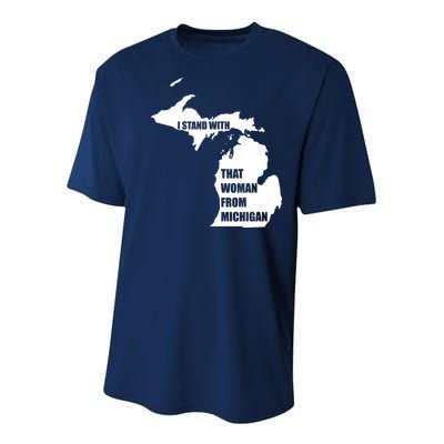 I Stand With That Woman From Michigan Youth Performance Sprint T-Shirt