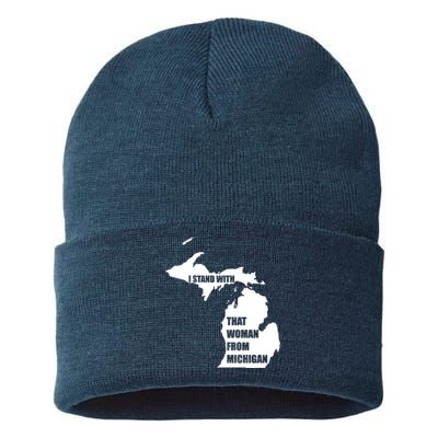 I Stand With That Woman From Michigan Sustainable Knit Beanie