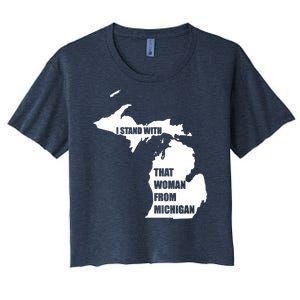 I Stand With That Woman From Michigan Women's Crop Top Tee