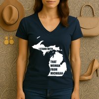 I Stand With That Woman From Michigan Women's V-Neck T-Shirt