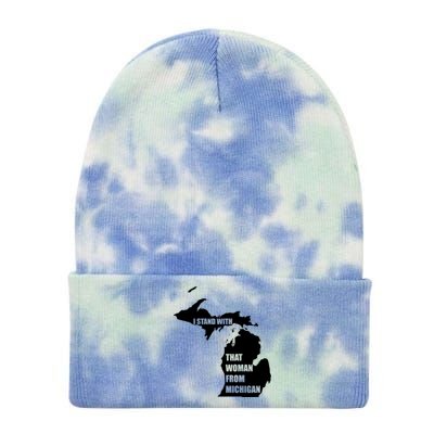 I Stand With That Woman From Michigan Tie Dye 12in Knit Beanie