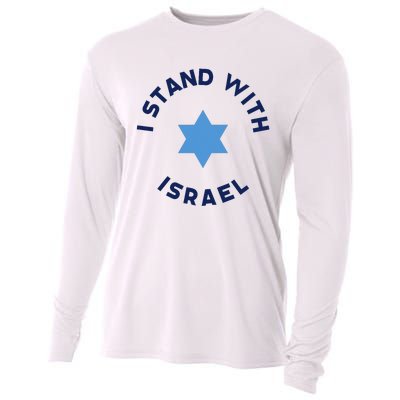 I Stand With Israel With Star Of David Jewish Gift Cooling Performance Long Sleeve Crew