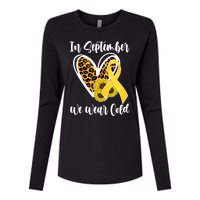 In Septemeber We Wear Gold Childhood Cancer Womens Cotton Relaxed Long Sleeve T-Shirt