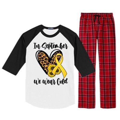 In Septemeber We Wear Gold Childhood Cancer Raglan Sleeve Pajama Set