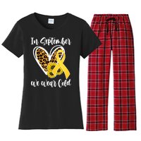 In Septemeber We Wear Gold Childhood Cancer Women's Flannel Pajama Set