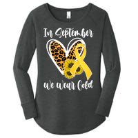 In Septemeber We Wear Gold Childhood Cancer Women's Perfect Tri Tunic Long Sleeve Shirt