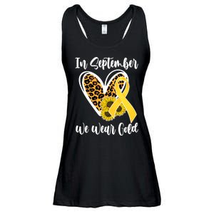 In Septemeber We Wear Gold Childhood Cancer Ladies Essential Flowy Tank