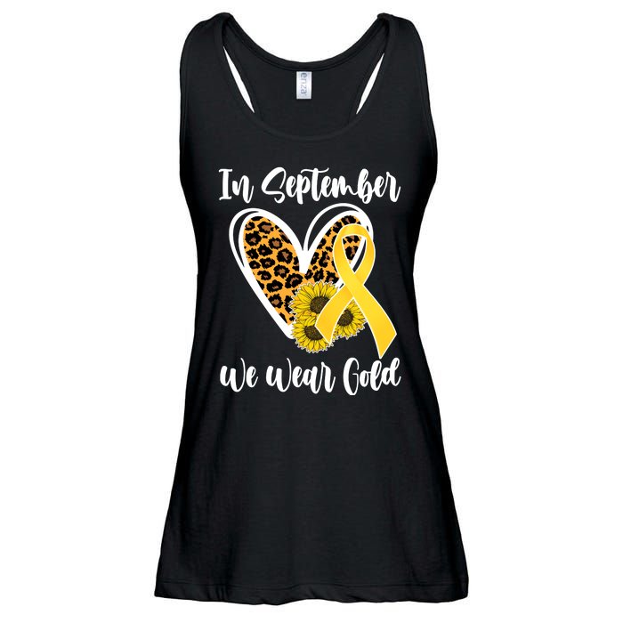 In Septemeber We Wear Gold Childhood Cancer Ladies Essential Flowy Tank