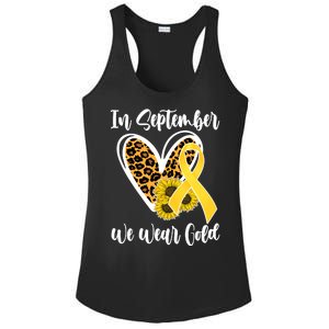 In Septemeber We Wear Gold Childhood Cancer Ladies PosiCharge Competitor Racerback Tank