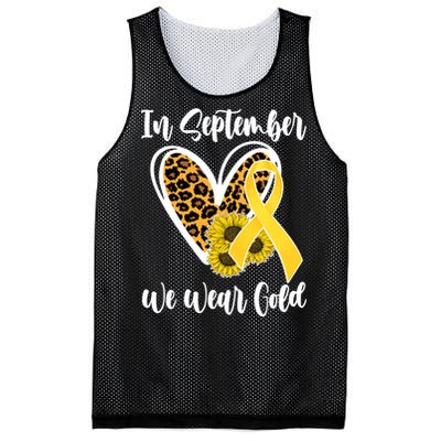 In Septemeber We Wear Gold Childhood Cancer Mesh Reversible Basketball Jersey Tank