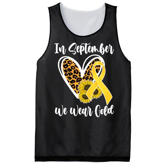 In Septemeber We Wear Gold Childhood Cancer Mesh Reversible Basketball Jersey Tank