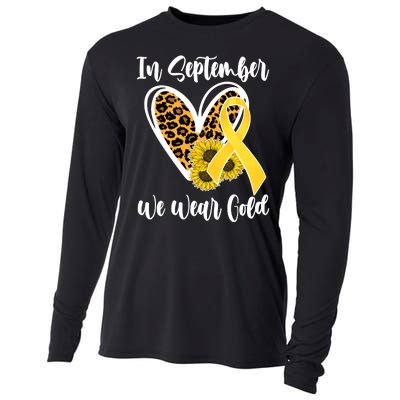 In Septemeber We Wear Gold Childhood Cancer Cooling Performance Long Sleeve Crew