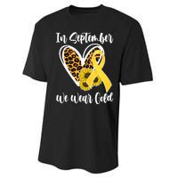 In Septemeber We Wear Gold Childhood Cancer Performance Sprint T-Shirt