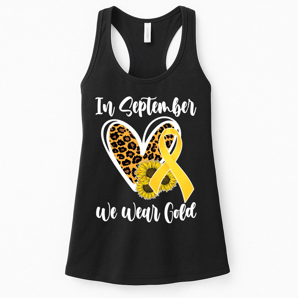 In Septemeber We Wear Gold Childhood Cancer Womens Tank Top