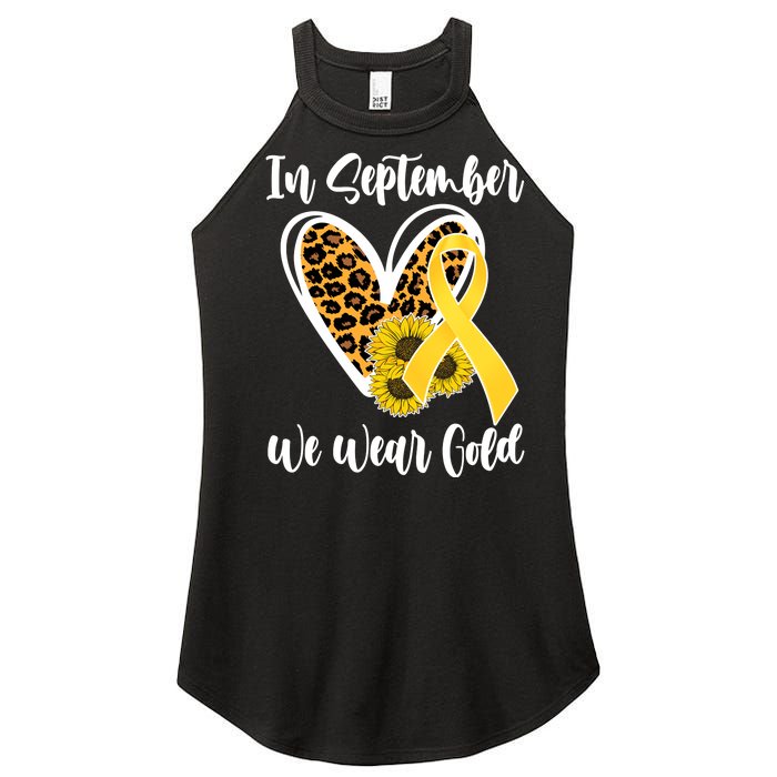 In Septemeber We Wear Gold Childhood Cancer Women's Perfect Tri Rocker Tank