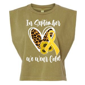 In Septemeber We Wear Gold Childhood Cancer Garment-Dyed Women's Muscle Tee