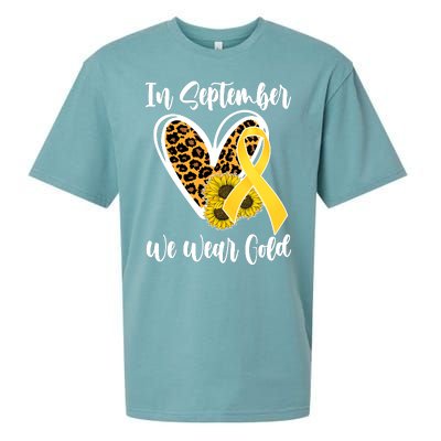 In Septemeber We Wear Gold Childhood Cancer Sueded Cloud Jersey T-Shirt