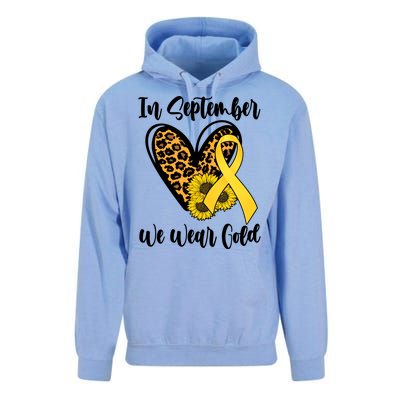 In Septemeber We Wear Gold Childhood Cancer Unisex Surf Hoodie