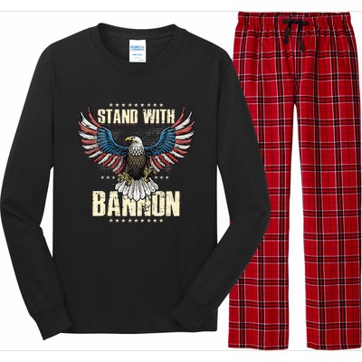 I Stand With Bannon Patriotic Long Sleeve Pajama Set