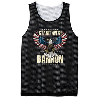 I Stand With Bannon Patriotic Mesh Reversible Basketball Jersey Tank