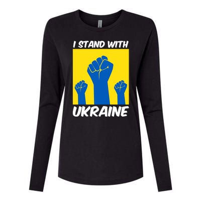 I Stand With Ukraine Fist Womens Cotton Relaxed Long Sleeve T-Shirt