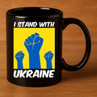 I Stand With Ukraine Fist 11oz C Handle Ceramic Mug