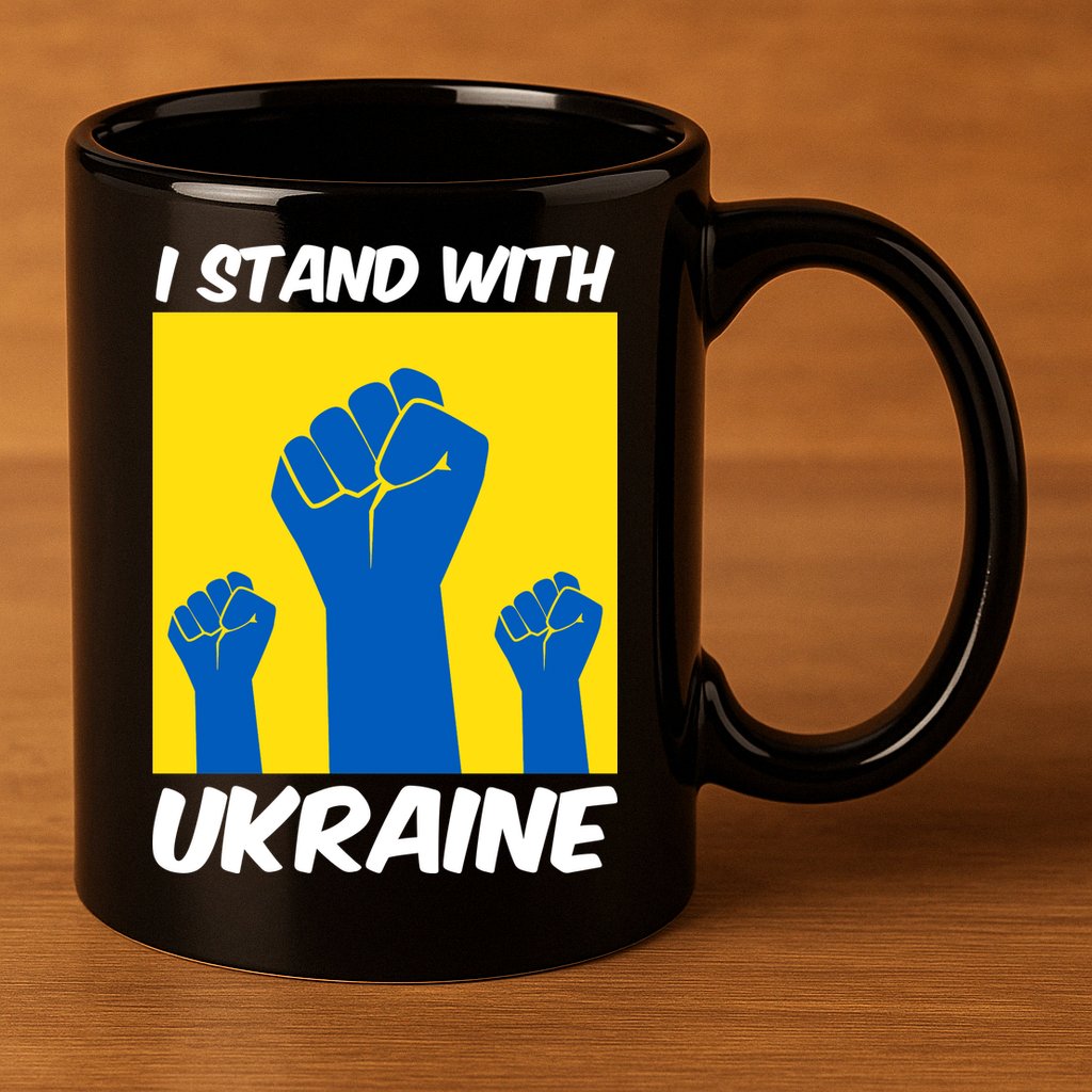 I Stand With Ukraine Fist 11oz C Handle Ceramic Mug