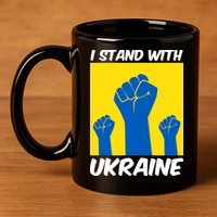 I Stand With Ukraine Fist 11oz C Handle Ceramic Mug