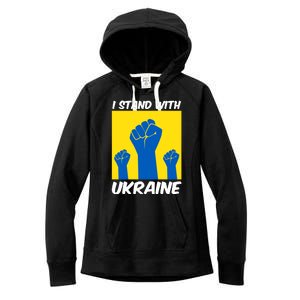 I Stand With Ukraine Fist Women's Fleece Hoodie