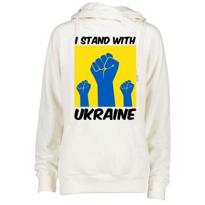 I Stand With Ukraine Fist Womens Funnel Neck Pullover Hood