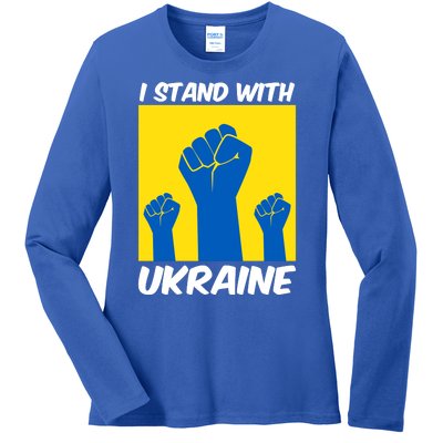 I Stand With Ukraine Fist Ladies Long Sleeve Shirt