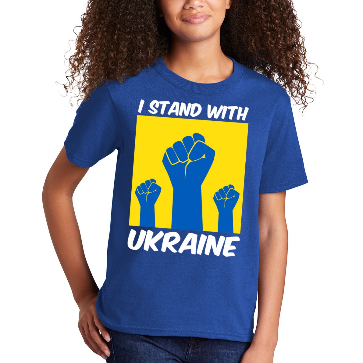 I Stand With Ukraine Fist Kids T-Shirt