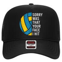 I'm sorry was that your face I hit funny Volleyball Player High Crown Mesh Back Trucker Hat