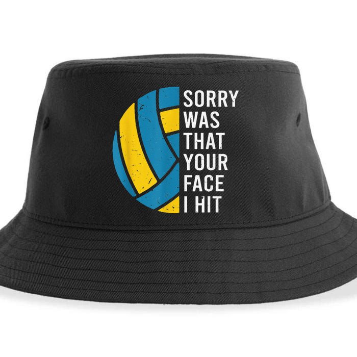 I'm sorry was that your face I hit funny Volleyball Player Sustainable Bucket Hat