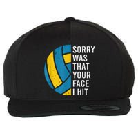 I'm sorry was that your face I hit funny Volleyball Player Wool Snapback Cap