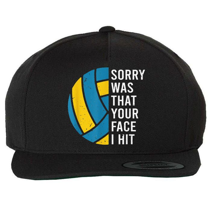 I'm sorry was that your face I hit funny Volleyball Player Wool Snapback Cap