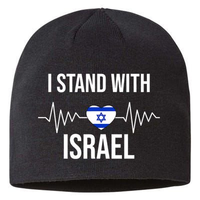 I Stand With Israel Patriotic Israel Heart Flag Sustainable Beanie