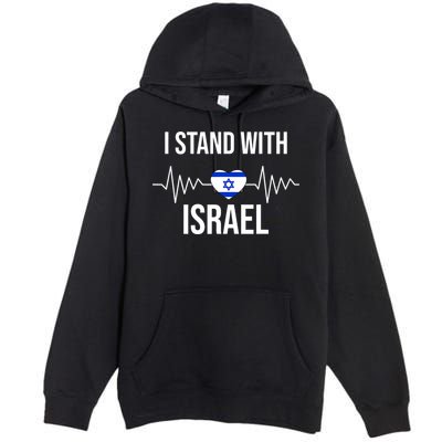 I Stand With Israel Patriotic Israel Heart Flag Premium Pullover Hoodie