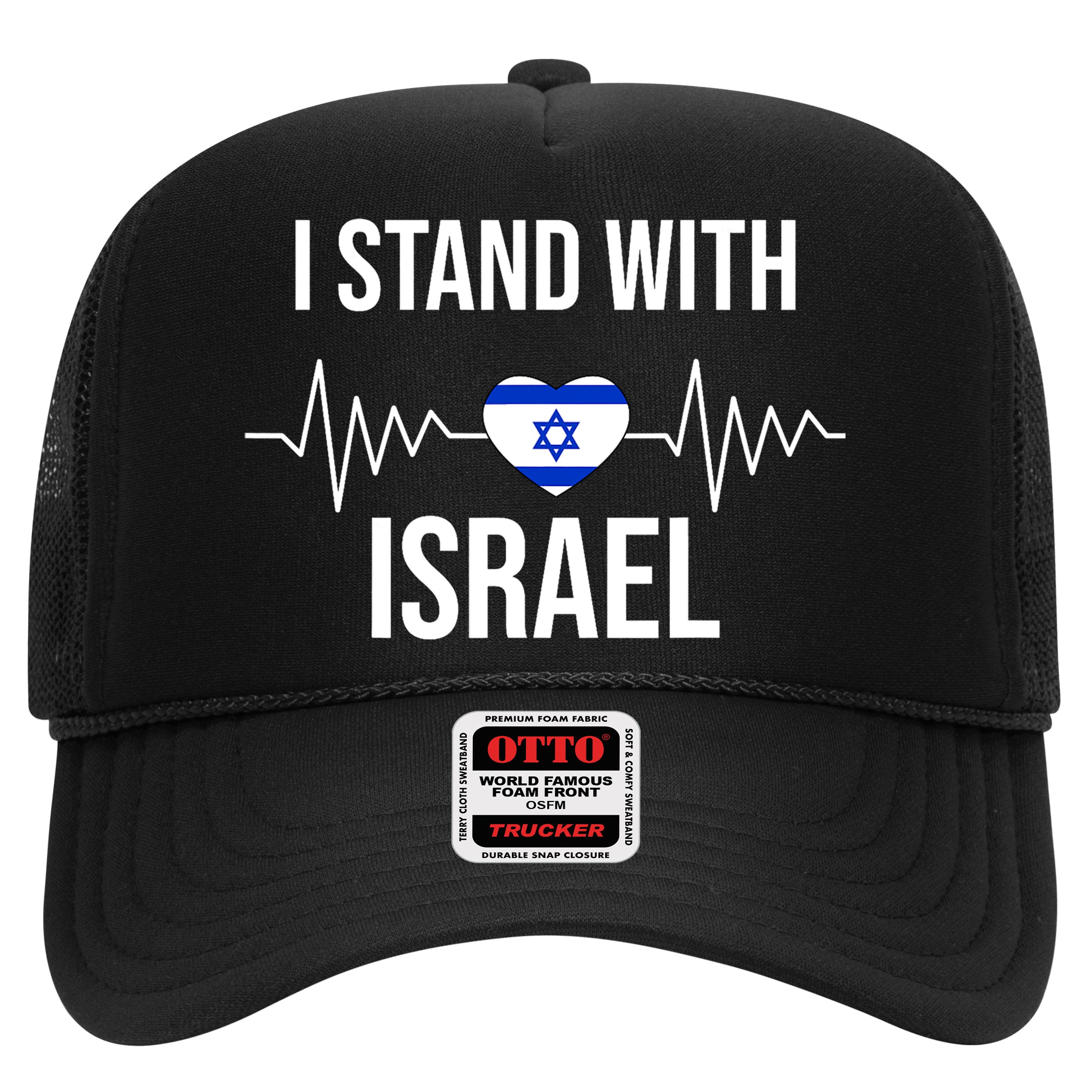 I Stand With Israel Patriotic Israel Heart Flag Hat
