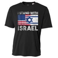 I Stand With Israel - Pray For Israel - US and Israel Flag Cooling Performance Crew T-Shirt