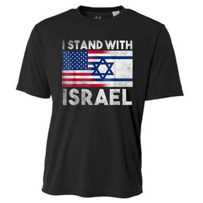 I Stand With Israel - Pray For Israel - US and Israel Flag Cooling Performance Crew T-Shirt