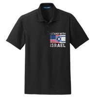 I Stand With Israel - Pray For Israel - US and Israel Flag Dry Zone Grid Polo