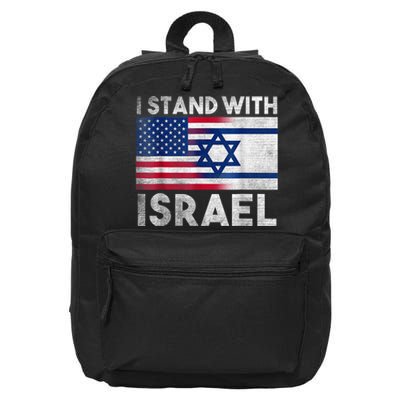 I Stand With Israel - Pray For Israel - US and Israel Flag 16 in Basic Backpack