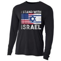 I Stand With Israel - Pray For Israel - US and Israel Flag Cooling Performance Long Sleeve Crew