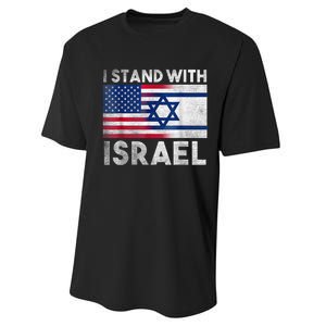 I Stand With Israel - Pray For Israel - US and Israel Flag Performance Sprint T-Shirt